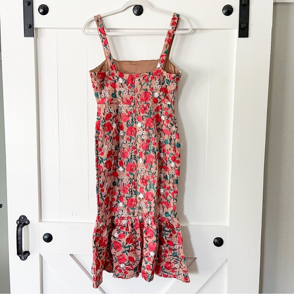 Lovers + Friends Under The Stars Midi Dress in Dark Nude Floral Size Small - Picture 7 of 11